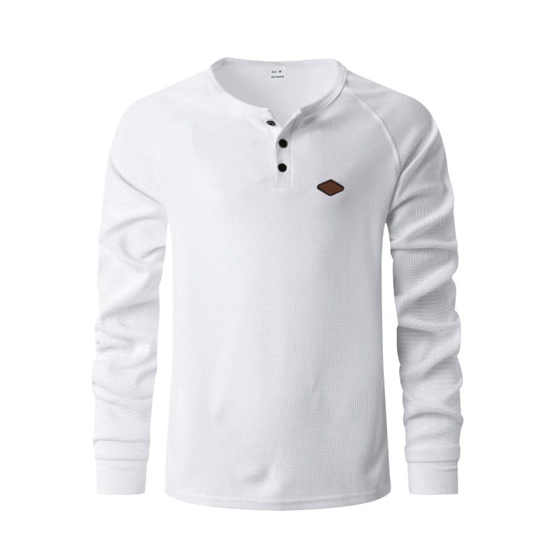2f576d73 a9ef 45b6 8bb6 74330a79273a Men’s Waffle Knit Henley Long Sleeve - Image 8