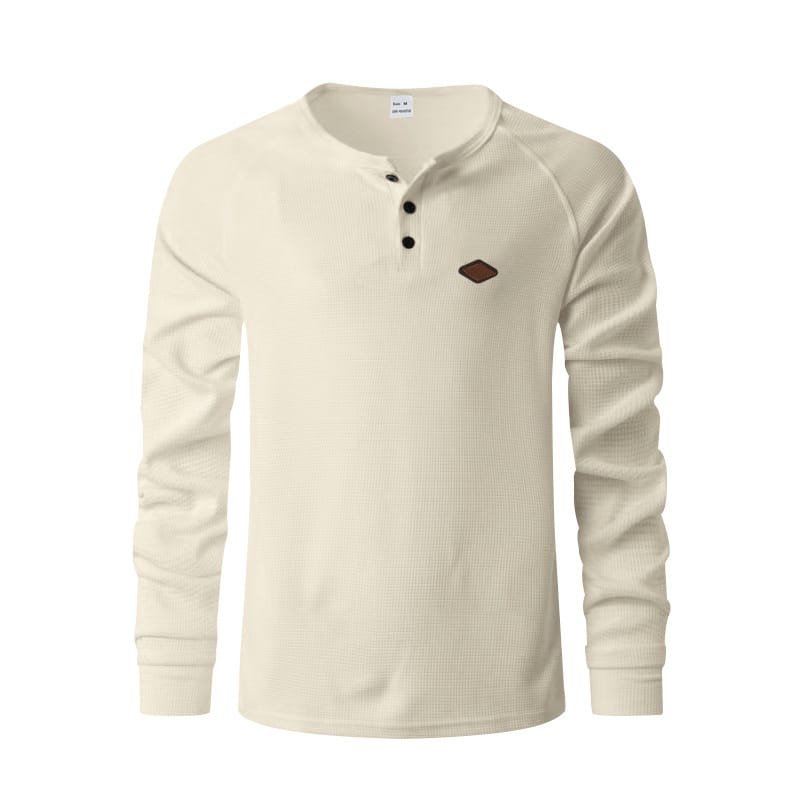 b263a36e 66af 4206 8247 1110bca3e84b Men’s Waffle Knit Henley Long Sleeve - Image 7