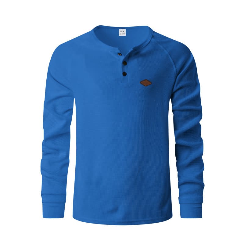 ccc60e0b 8b81 4f57 b2d2 6f1c19910bbf Men’s Waffle Knit Henley Long Sleeve - Image 5